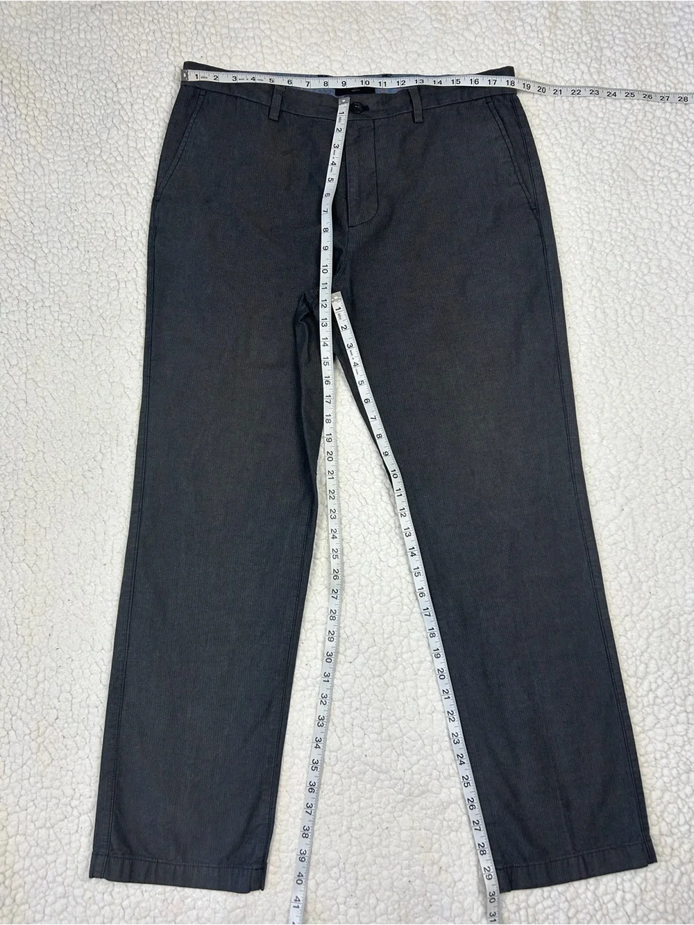 Banana Republic Aiden Fit Pants Mens Size 36W Gray Flat Front Chino